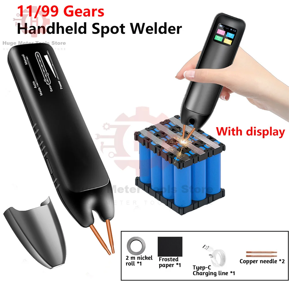 

11/99 передач, аппарат для точечной сварки, регулируемый портативный ручной аппарат для точечной сварки с цифровым дисплеем, автоматический триггер для батареи 18650