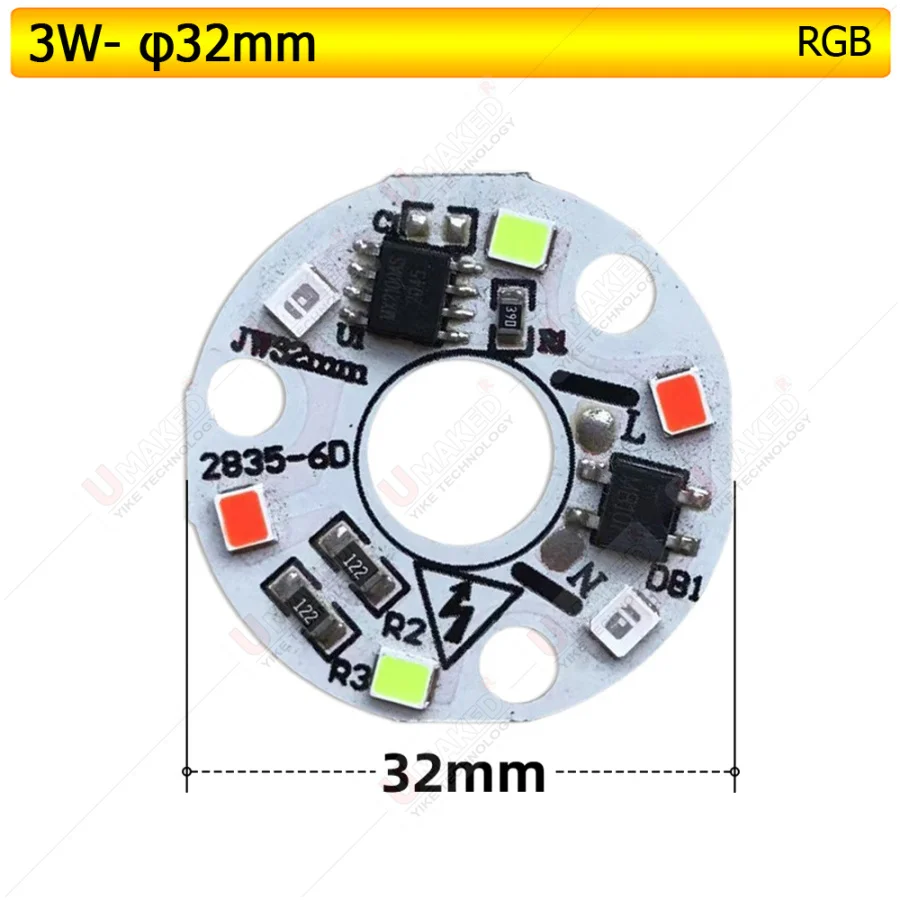 10PCS 5W 7W ac220v RGB Colorful led panel board, Driverless led pcb with integrated IC driver, bulb lamp source diy ceiling