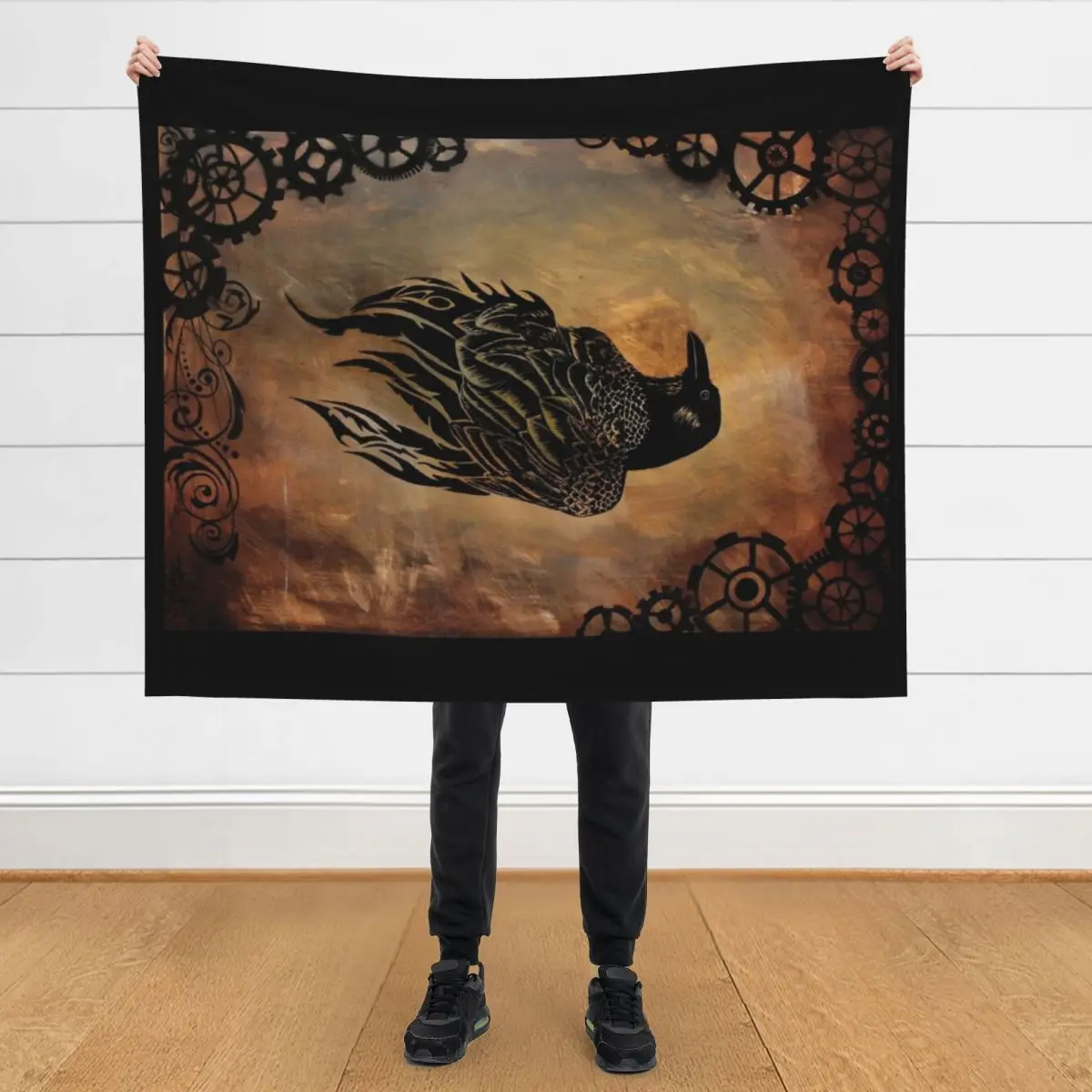 

Clockwork Raven Throw Blanket Sofa Throw Decorative Beds For Baby Blankets