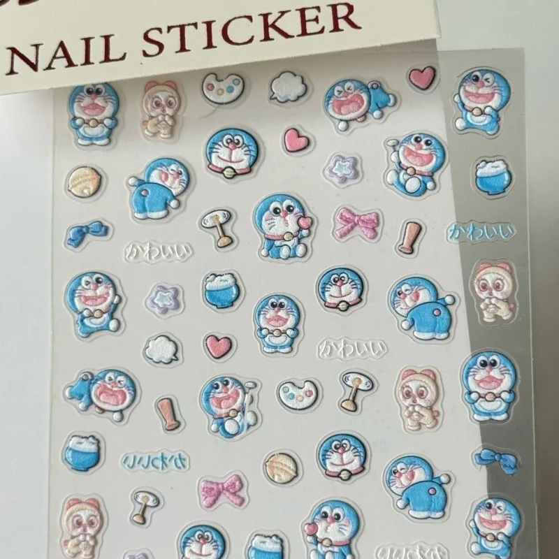 Doraemon Nail Stickers Cute Cartoon Relief Three-dimensional Phone Case Diy Sticker Fashion Water Cup Pen Holder Nail Stickers view 4