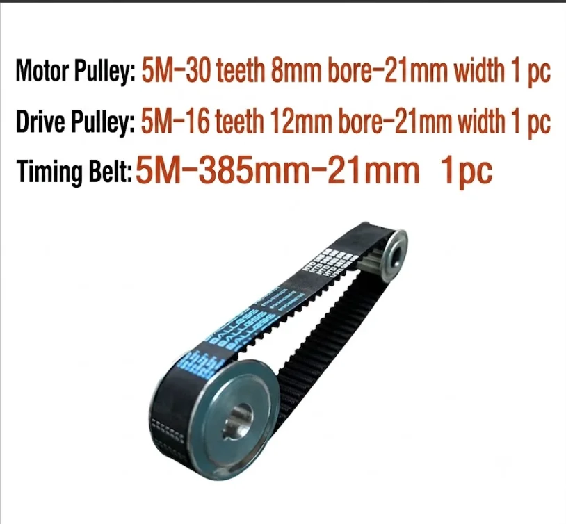 2040 conveyor belt 5M synchronous wheel pulley and timing belt set （motorized wheel hole:8/10/12/14/15mm)