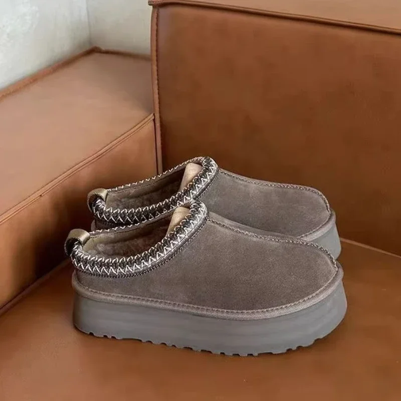 2027 Nowe zimowe buty do śniegu, damskie buty na platformie i wysokim obcasie, damskie botki, luksusowe, designerskie, klasyczne, ultra krótkie botki z futerkiem.
