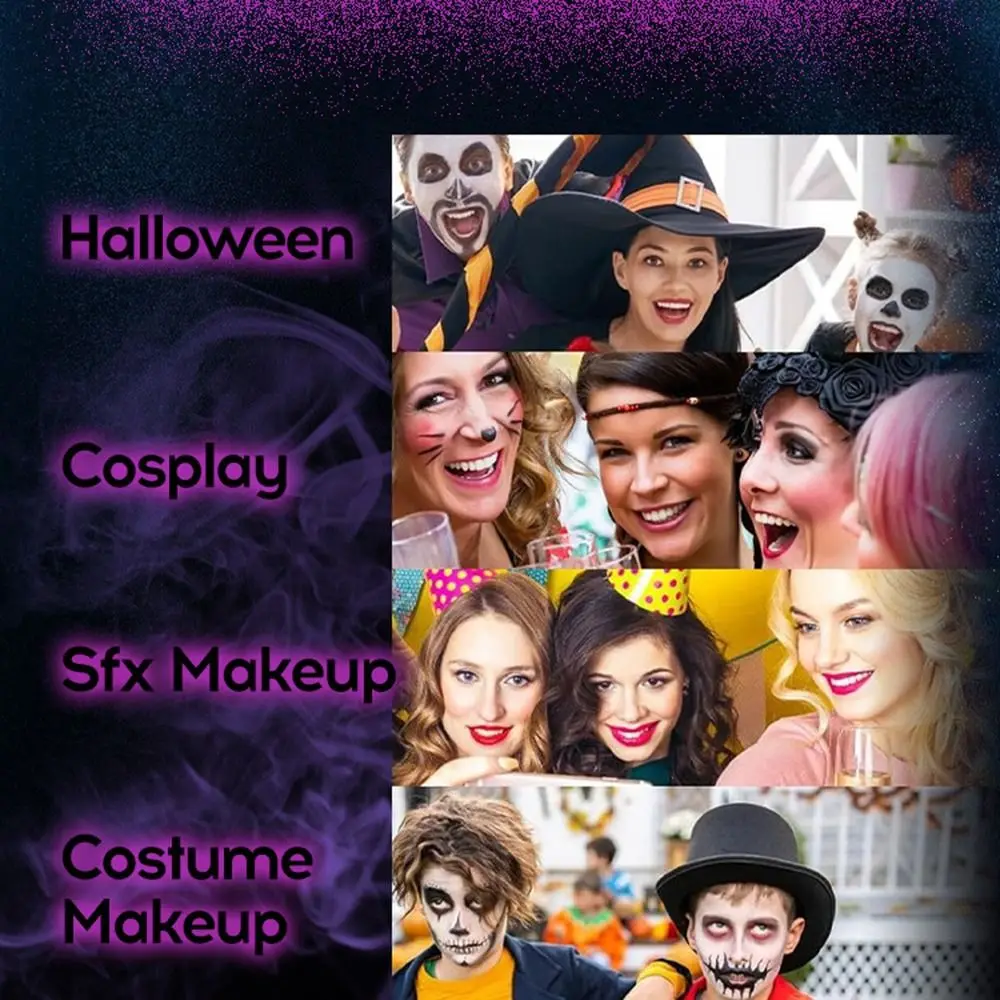 4 Stks/set Halloween Kleurrijke Matte Lippenstift Set Zachte Mist Langdurige Pasta Party Stage Make-Up Stick Alle Huidtypes Gezichtsverf