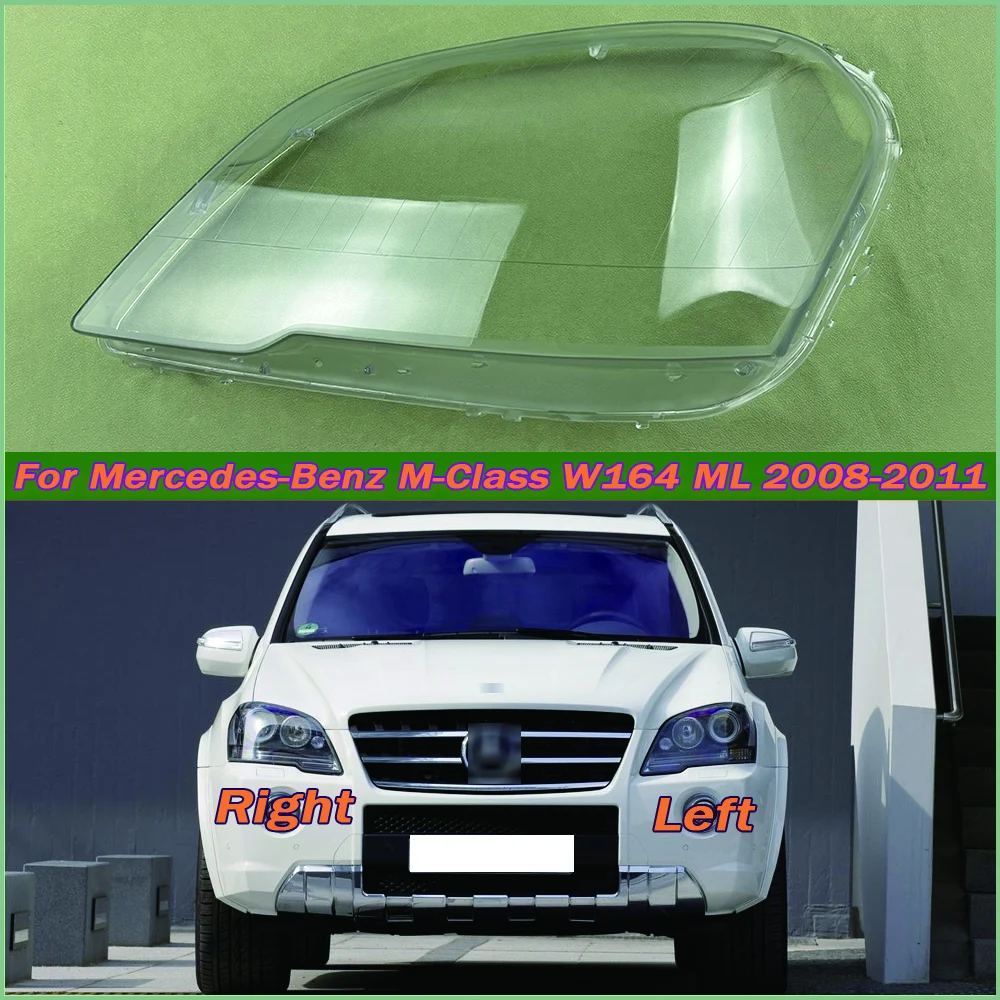 

For Mercedes-Benz M-Class W164 ML300 ML350 ML450 ML500 2008-2011 Headlight Shell Transparent Lampshade Cover Headlamp Plexiglass