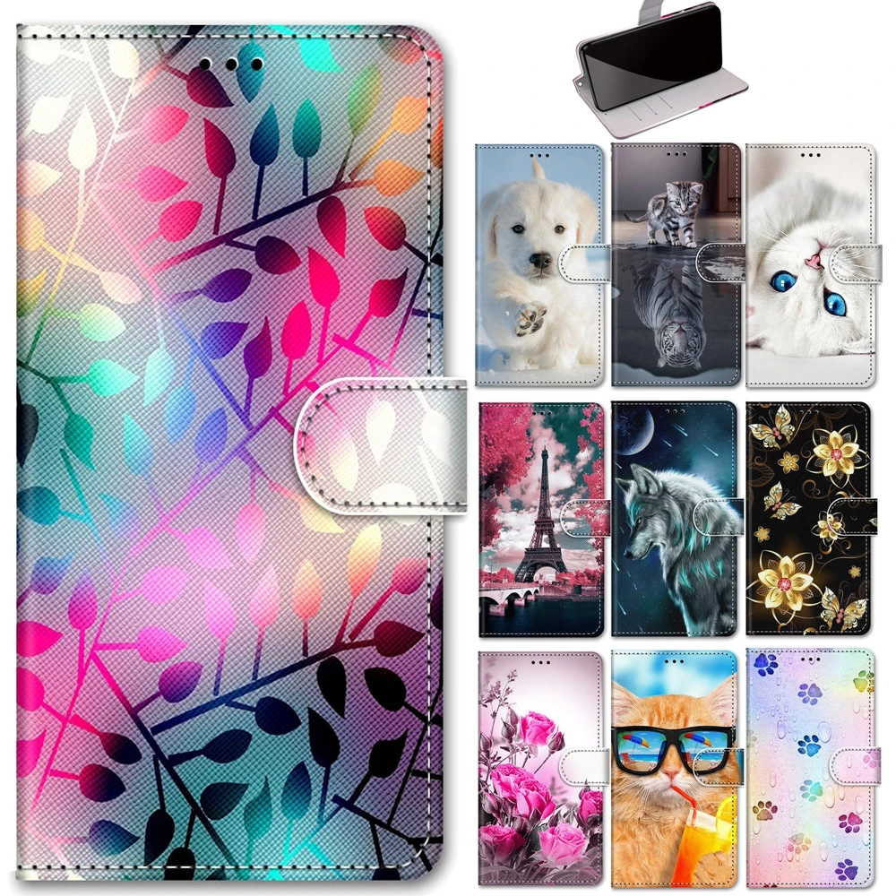 Funda POCO C40 M5 Wallet Phone Case on for Xiaomi POCO X4 Pro M4 F4 X4 GT X3 NFC Cases 3D Cat Rose Leather Flip Back Cover Women