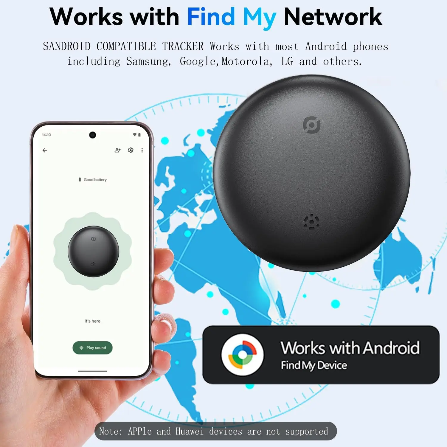 Mini Smart Tracker Suitable Android Finder Locator Used In Conjunction With Airtag Google Find My Device Anti Loss Aviation Tag
