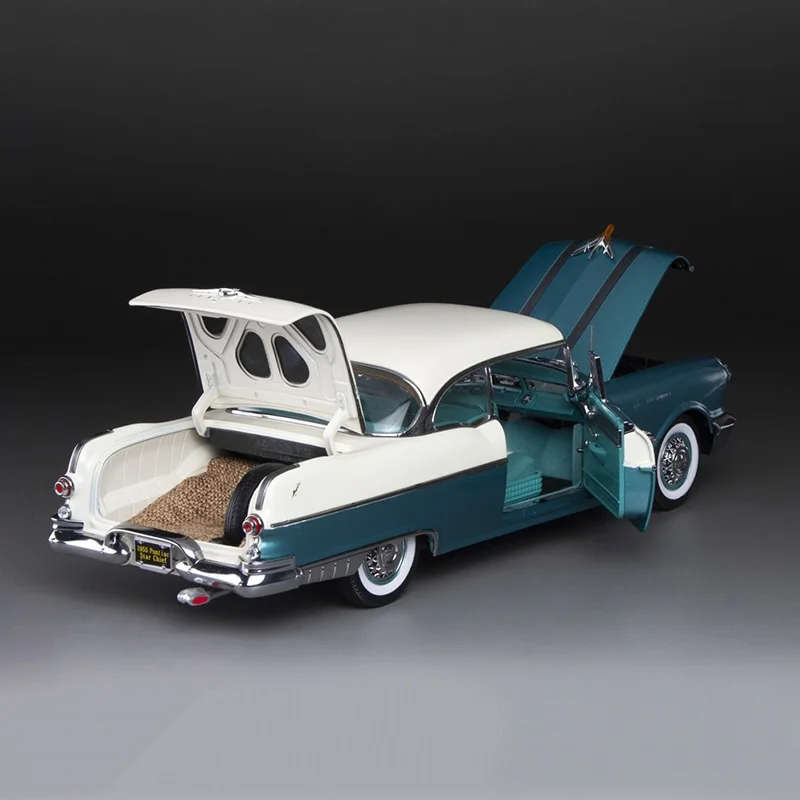 Diecast 1/18 Scale 1955 Classic Alloy Car Model Collection Souvenir Display Ornaments Vehicle Toy Decoration Gift