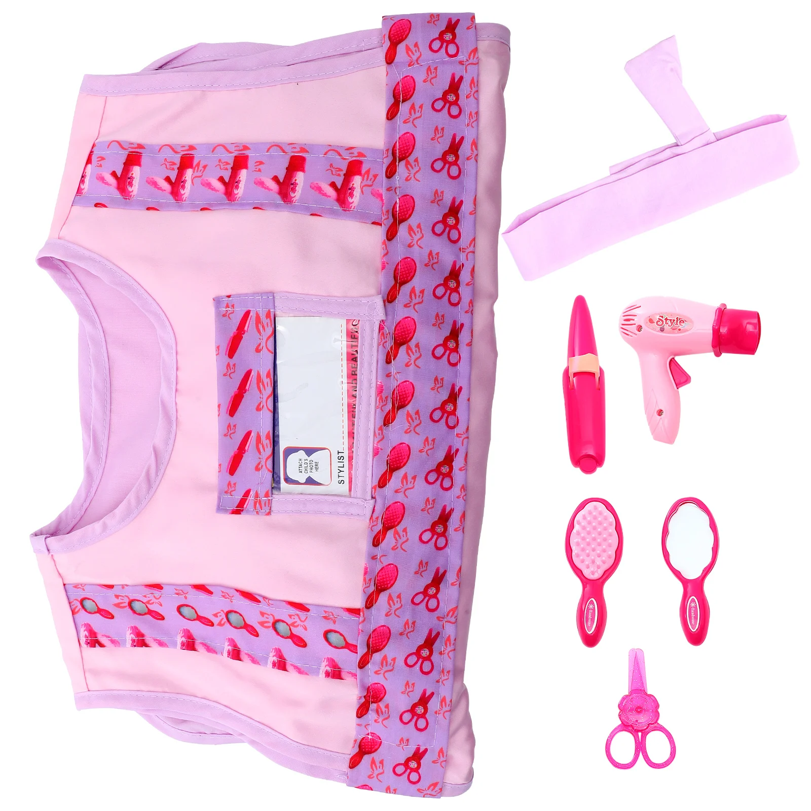 7 Stuks Kids Kapper Rollenspel Set Inclusief Kleding Haarband Kam Schaar Föhn Kostuum voor Halloween Cosplay