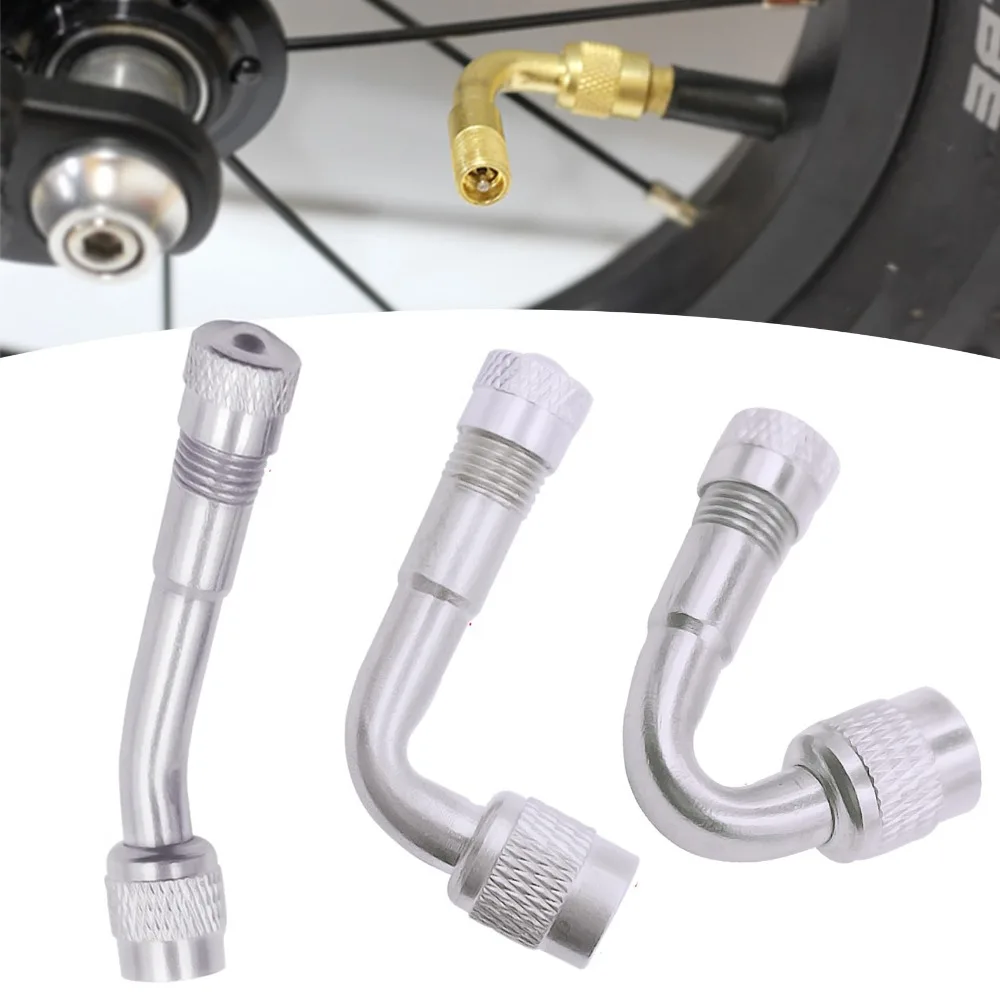 Multi-Function Inflatable Nozzle Extension Angle Bent Silver Valve Stem Extenders 45 90 135 Degree Tire Valve Extender