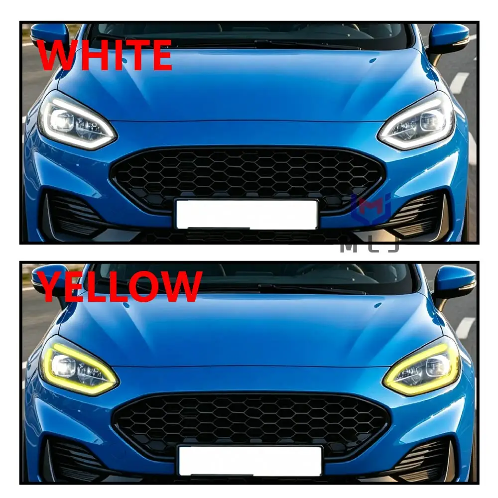 H1BB13D278AC LED DRL Module Yellow For Ford Fiesta MK8 Focus MK4 Transit Custom Puma 2017-2024 Headlight Daytime Running Light