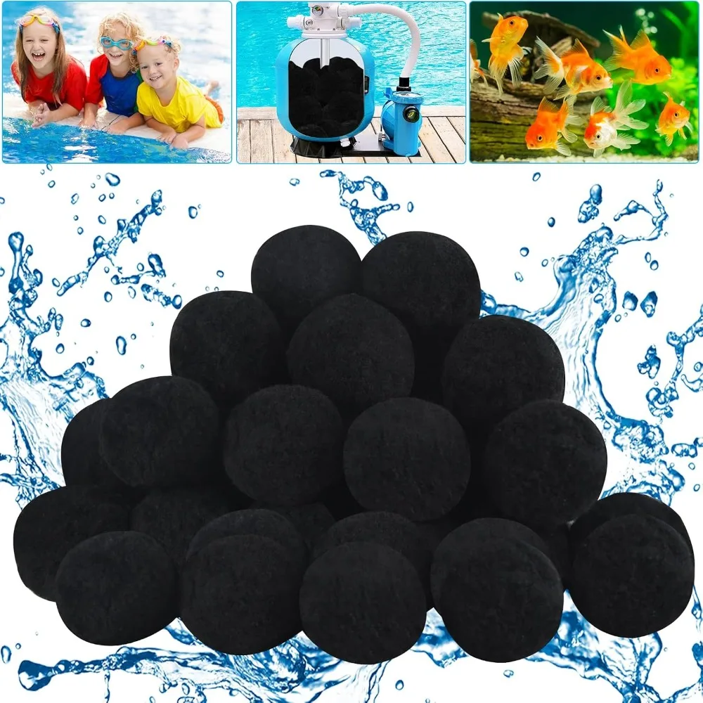 Boules filtrantes en fibre pour piscine portable 1400g, média filtrant haute efficacité, remplacement direct pour 50KG de sable de quartz filtrant, boules filtrantes pour le nettoyage de piscine