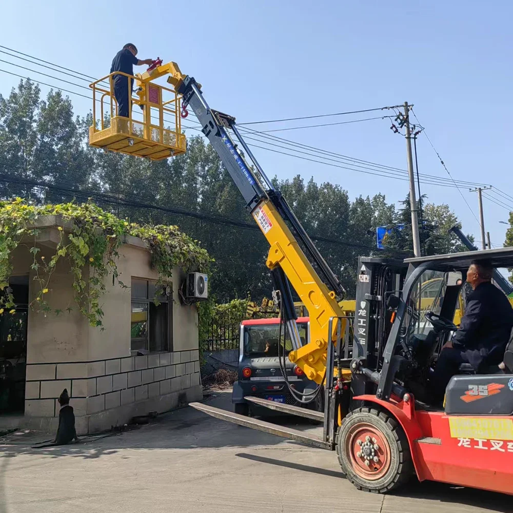 3-8 ton telescopic boom lifting equipment for forklift attachments with crane function