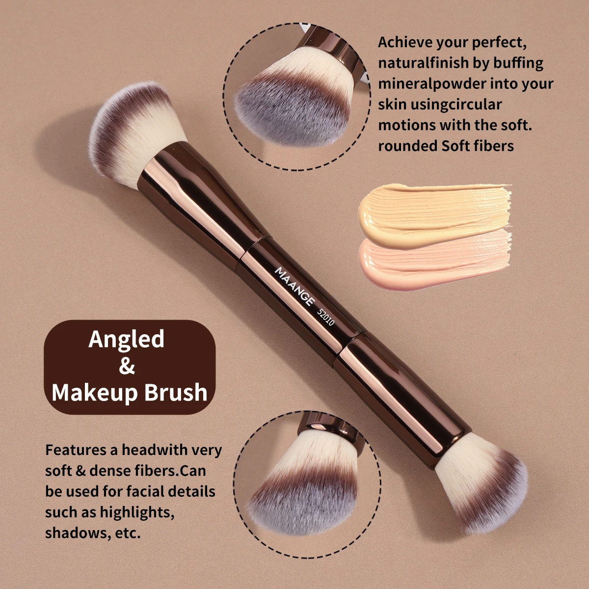 Doppelseitige Foundation Pinsel 1pc Kontur Sculpting Pinsel Pulver Rouge Pinsel Make-Up Pinsel Kosmetische Werkzeuge Gesichts Pinsel Schönheit