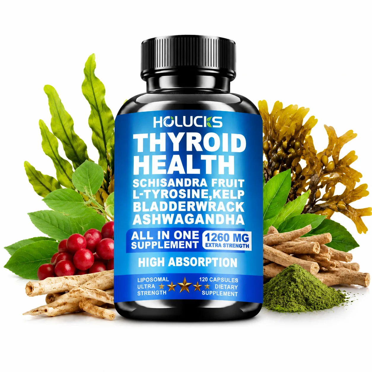 Advanced Thyroid Wellness Capsules, with Schisandra, Ashwagandha, Kelp, Improve Metabolism, Focus & Whole-body Vitality, Immune