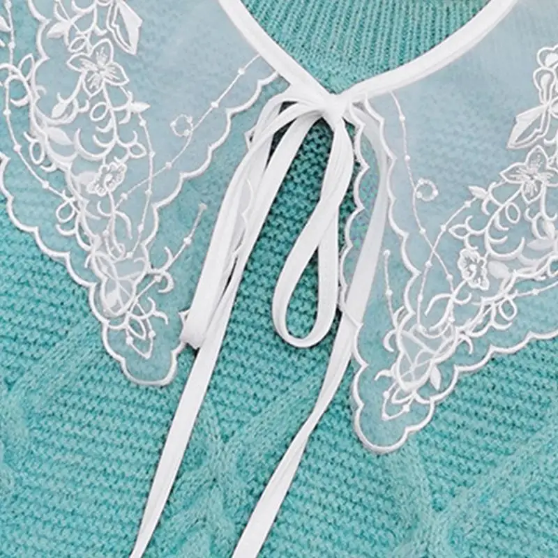 

U4LE Embroidery Collar False Collar Dickey Collar Neckline Detachable Collar