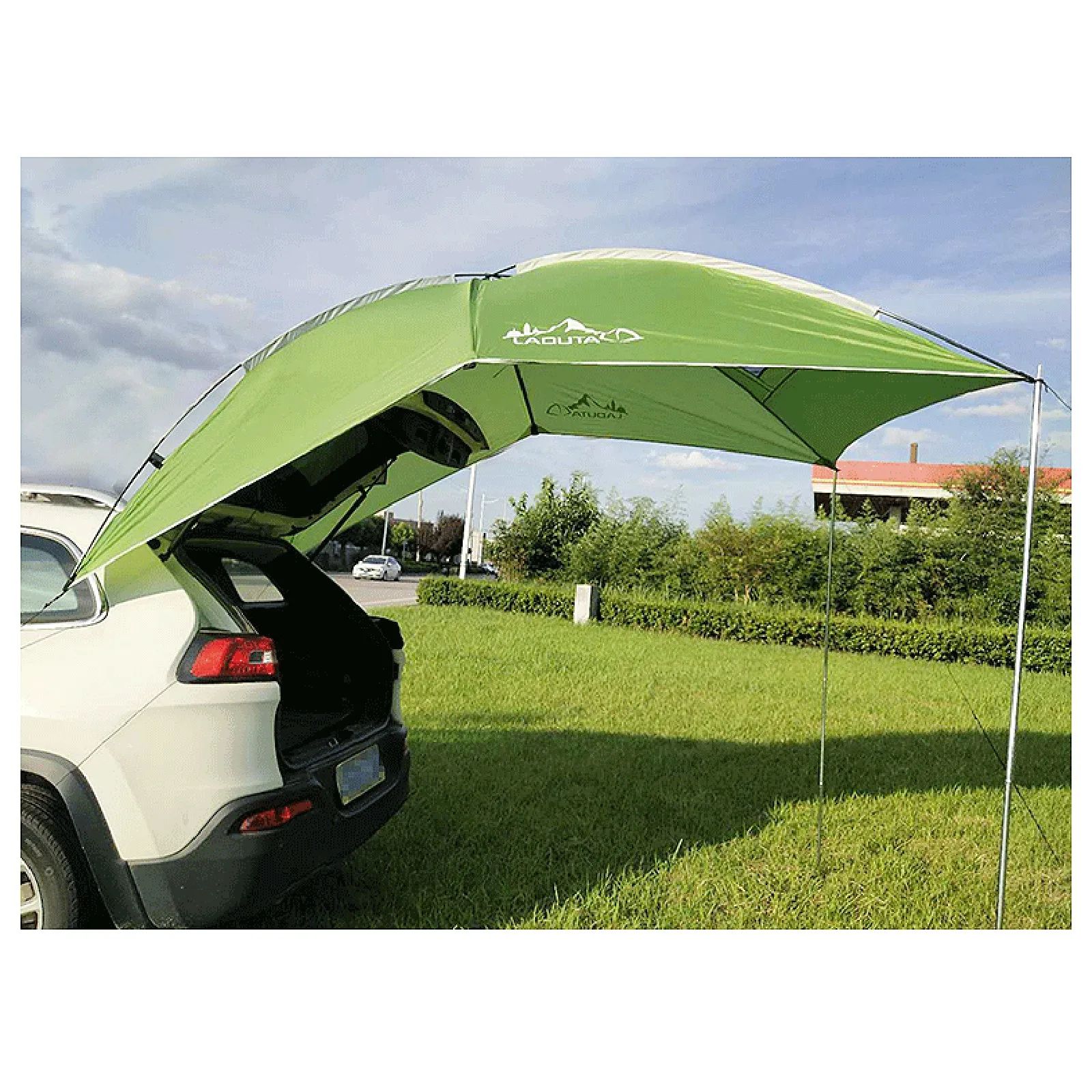 Outdoor Rainproof and Sunshade Car Rear Tent Green, Suitable for Outdoor Activities