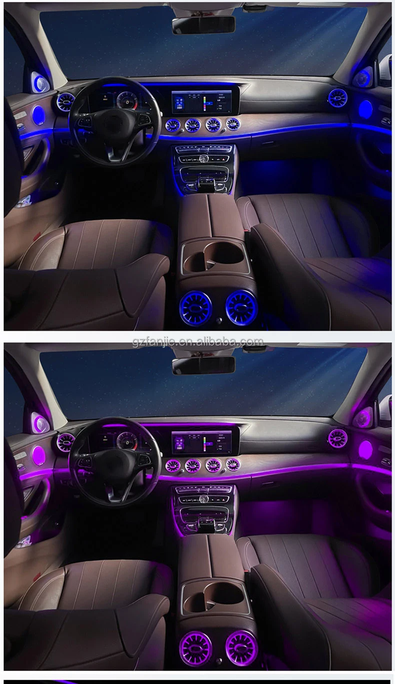 AUTOWELLUS 64 Colors LED Air Vents 3D Rotating Tweeter Speaker For W213 E-Class Coupe AMG E43 E53 E250 Ambient Light