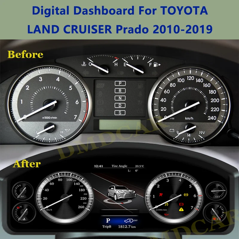 

Digital Dashboard Panel LCD Display Speedometer Vehicle Speed Table For TOYOTA LAND CRUISER Prado 2010-2019