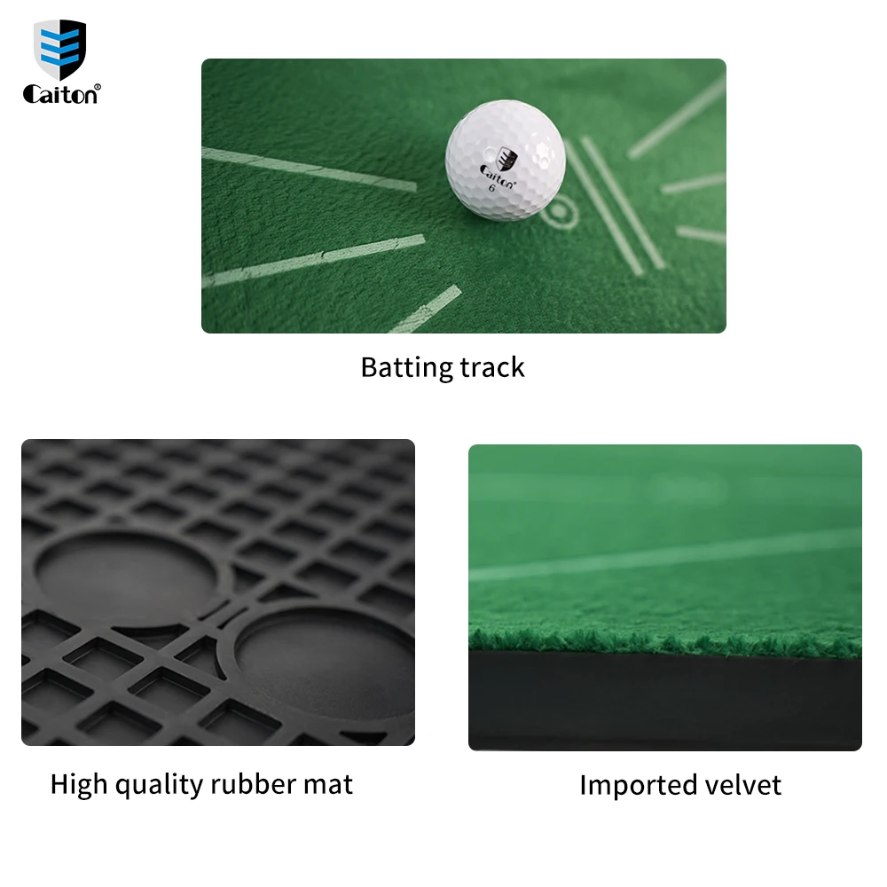 Caiton Golf Velvet Mat - High Quality Golf Swing Training and Analysis Mat - Non-Slip Rubber Bottom - Golf Practice Supplies