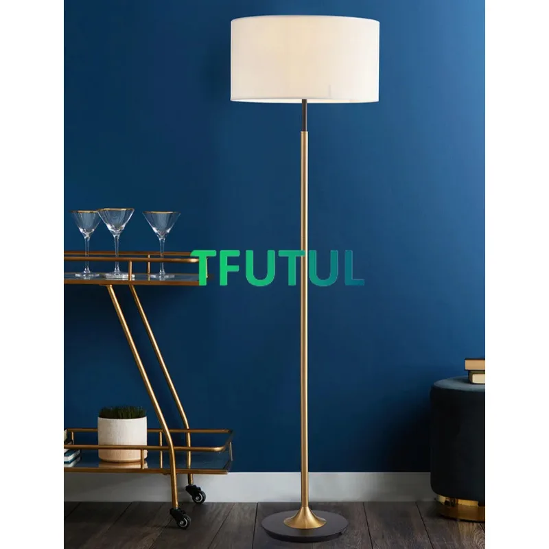 American Vintage Luxury Floor Lamp Modern Vertical Table Lamps Living Room Sofa Side Coffee Study Bedroom Bedside Standing Light