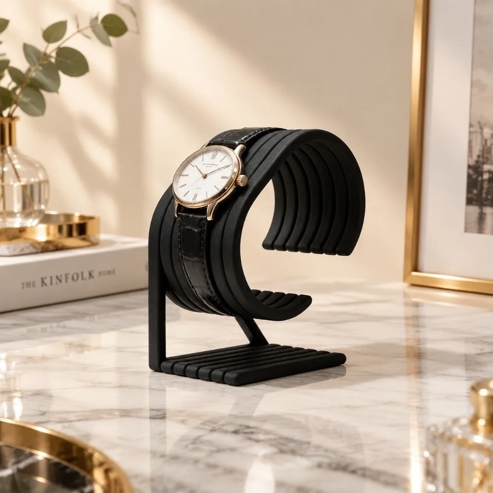 3D Printing Watch Display Stand Black Simple Design Watch Organizer Base Countertop Base Watch Shelf Stand For Gift Shop