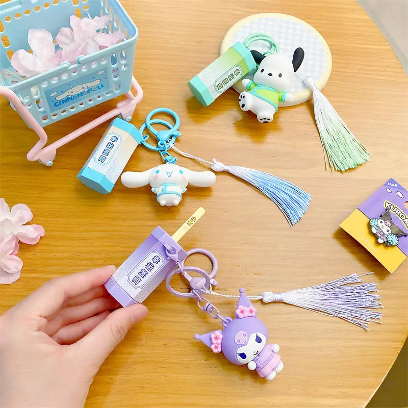 

Kawaii Hellokitty Lucky Fortune Tube Keychain Cute Cartoon Bag Pendant Lovely Backpack Hanging Ornament Sweet Gift for Girls