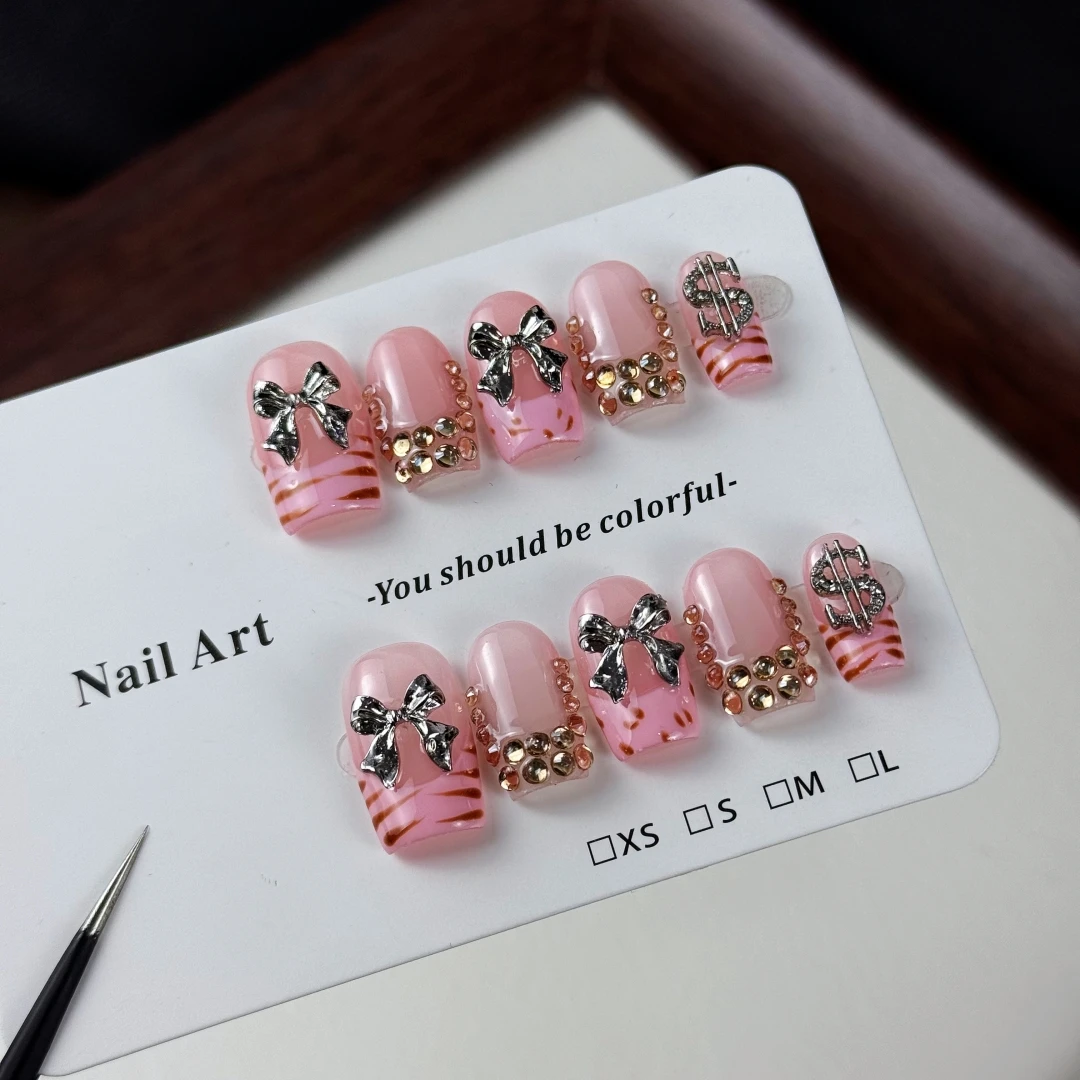 10pcs high-end Sweet and cool style, hand-painted leopard pr