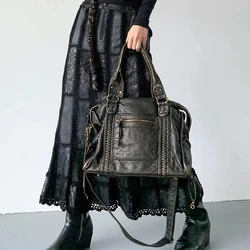 Große Kapazität Frauen Handtasche Pu Leder Einkaufstasche Vintage gewaschene Leder Umhängetasche Qualitäts tasche für Frauen