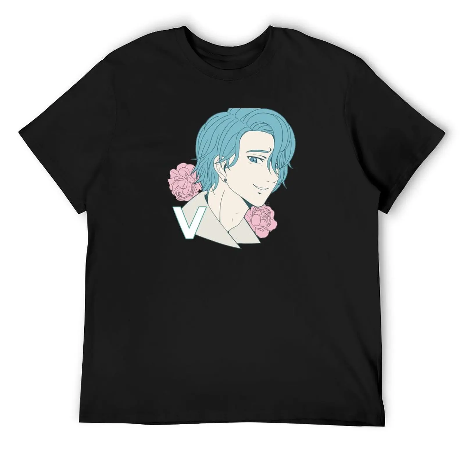 

Mystic Messenger Soft Roses V T-Shirt vintage clothes Anime t-shirt kawaii clothes custom shirt Men's t-shirt