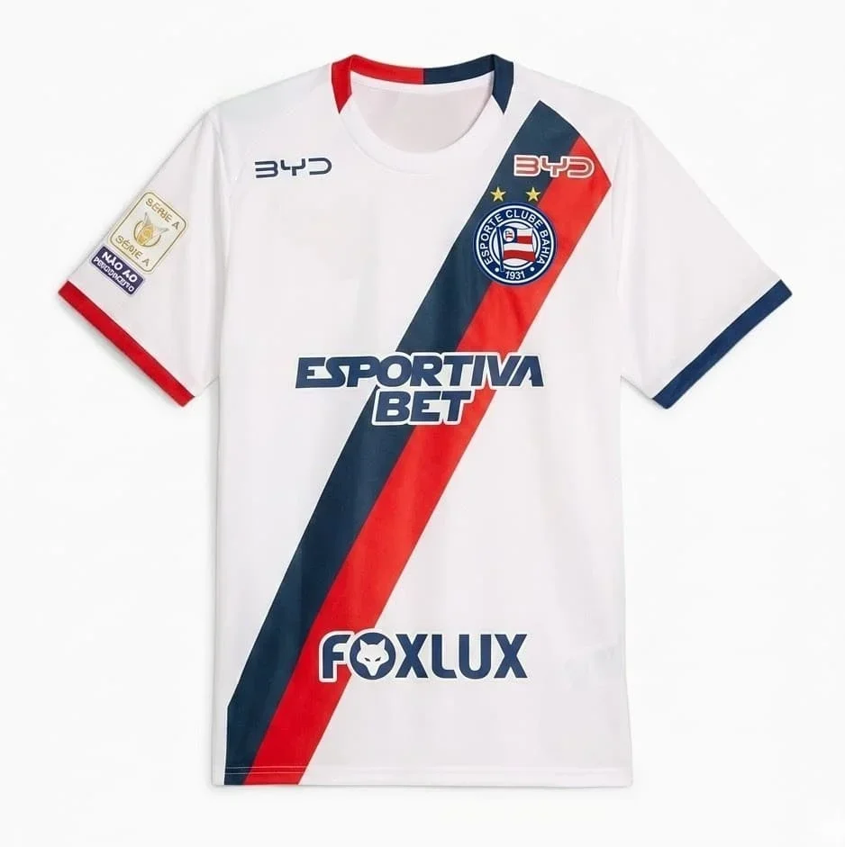 Bahia Auswärtstrikot 2026-2027 Saison Kurzarm Fußballshirt Schnelltrocknend Unisex Erwachsene Herren Sport-Top Familien-Set – Detail 2