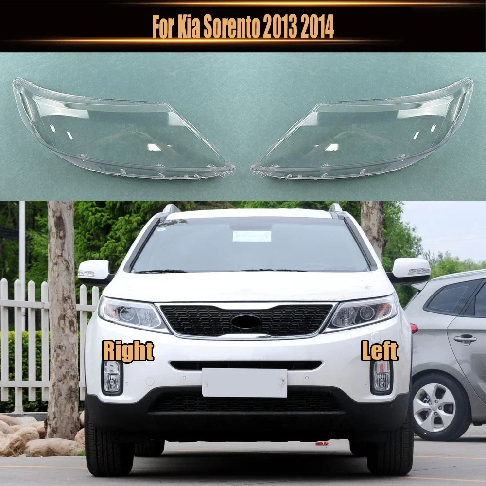 

For Kia Sorento 2013 2014 Front Car Protective Headlight Glass Lens Cover Shade Shell Auto Transparent Light Housing Lamp