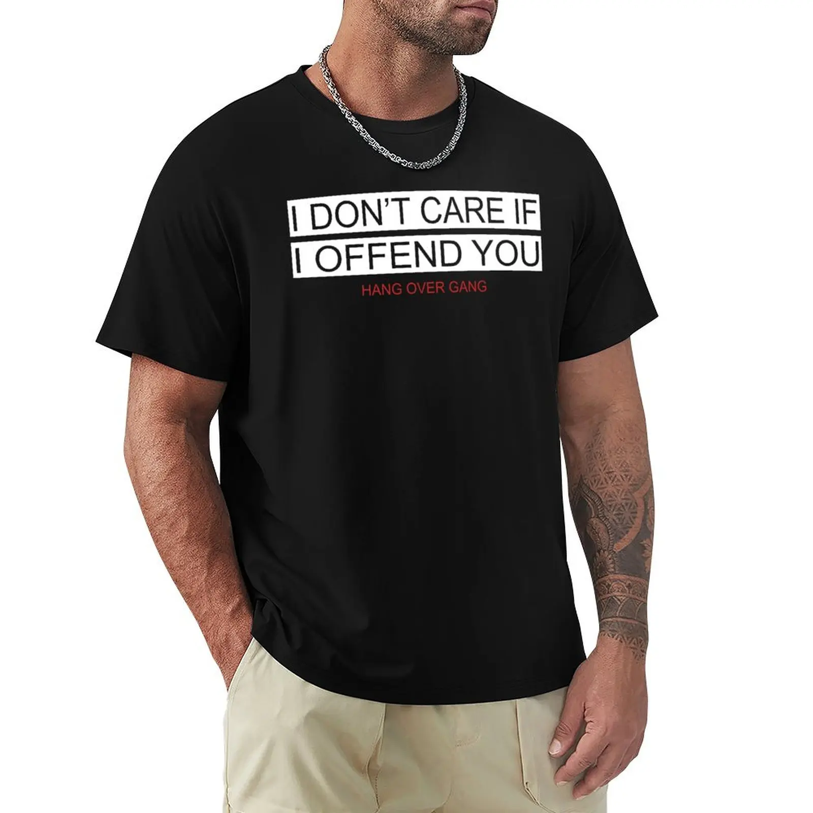 I Don’t Care If I Offend You T-Shirt All Match Print Short Sleeve Top