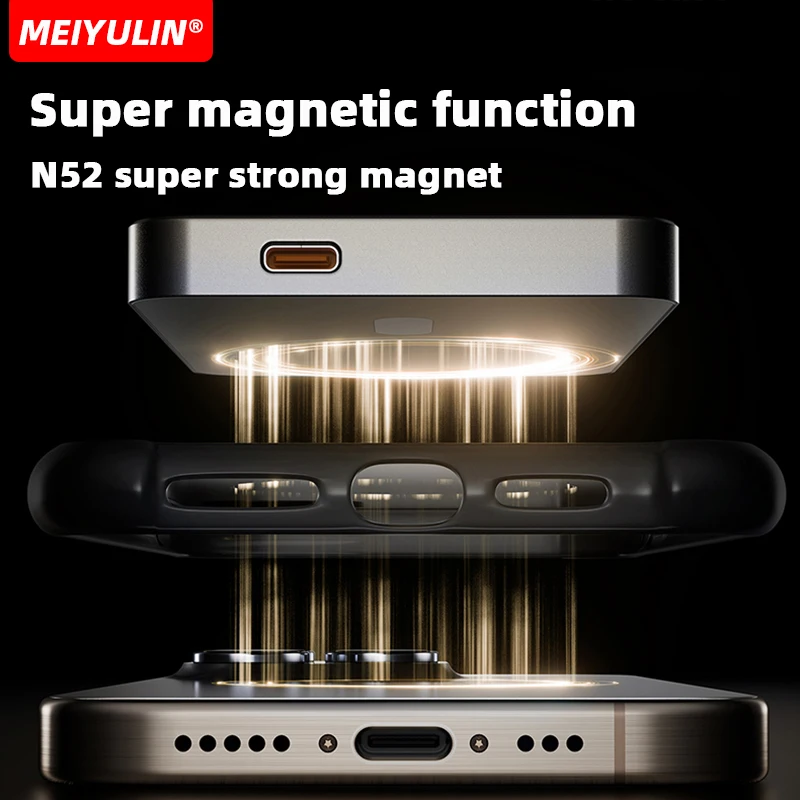 10000mAh Wireless Mobile Power Bank Magnetic Charger for iPhone 16 Samsung Xiaomi Portable USB C Fast Charging External Battery