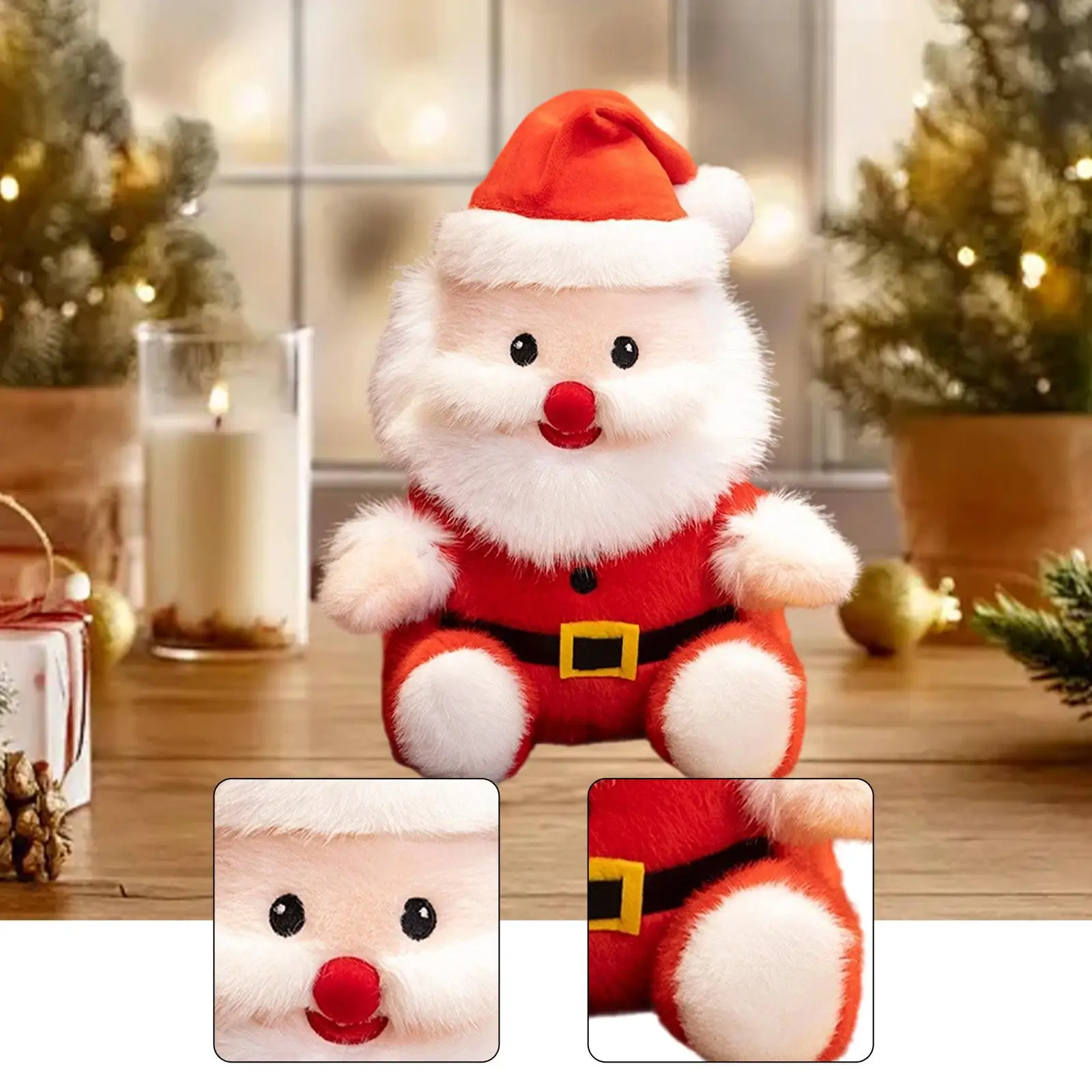 

Santa Claus Plush Xmas Ornament Cute Stuffed Doll for Birthday Gift Room Car