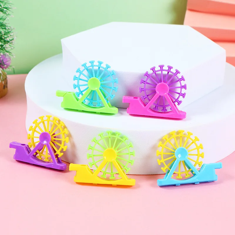 30Pcs Cute Mini Ferris Wheel Shape Plastic Whistles Toys for Kids Birthday Party Favors Baby Shower Pinata Fillers School Prizes