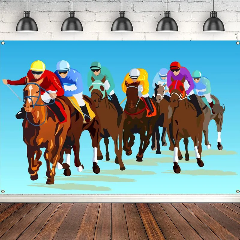 Kentucky Derby Photography Backdrop Banner Run For The Roses Horse Racing Equestrian Background Party Banner Decoration Supply