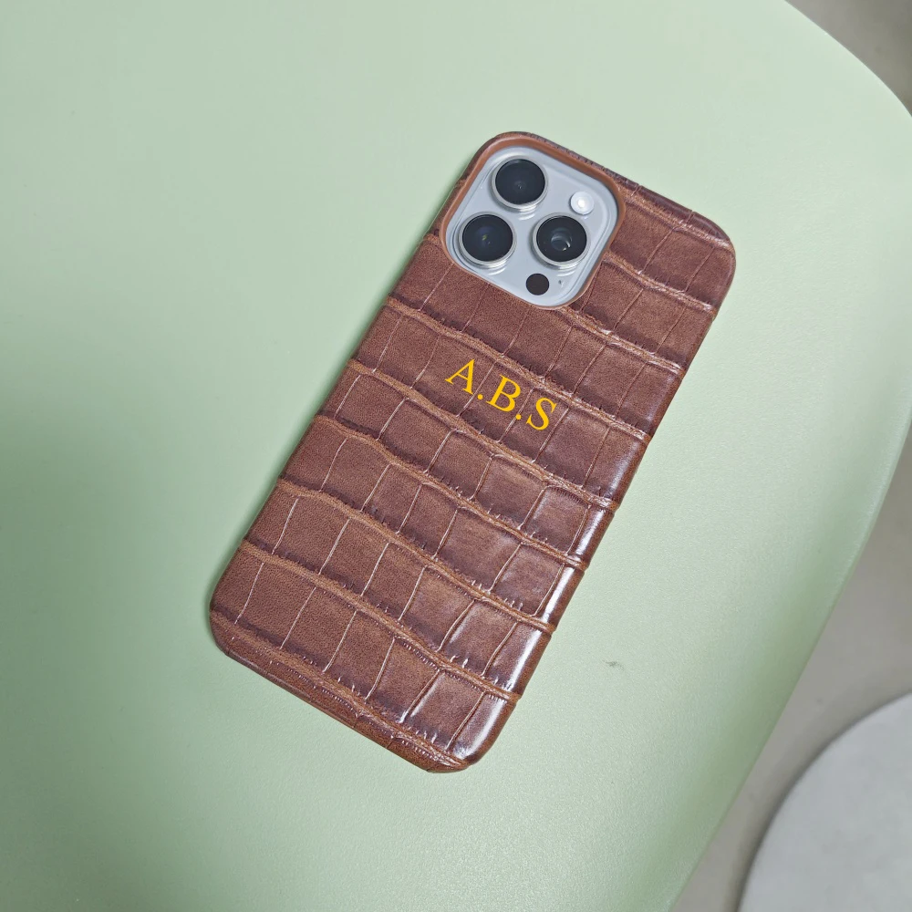 Персонализированный жесткий чехол из искусственной кожи с текстурой крокодила для iPhone 11/12/13/14/15/16 pro Max, индивидуальный чехол с инициалами и буквами имени
