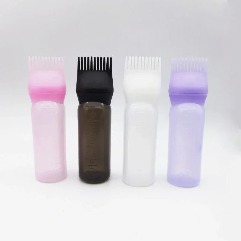 

5pcs Empty Hair Dye Refillable Bottle Applicator Comb 6oz/170ml 4-color Plastic Dispensing Tube Dyeing Oil Brush Hairdressing