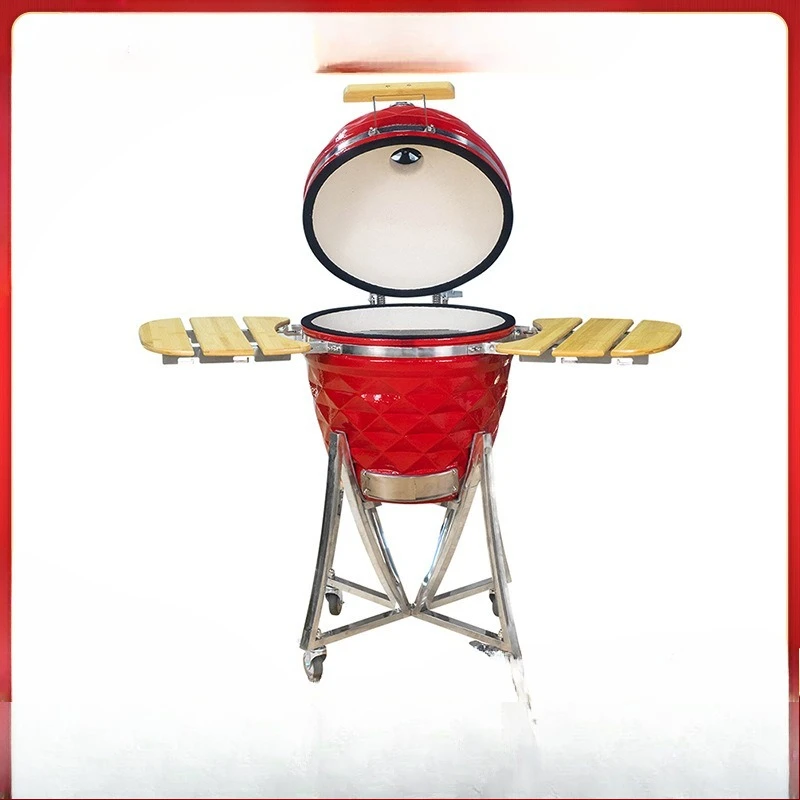 

18-Inch Outdoor Grill Smoke Grill Ceramic Braise American Pizza Garden Charcoal