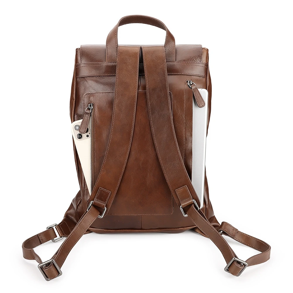 Fashion Luxury Causal Backpack For Men Women Genuine Leather Computer Bagpack Business Men's Shoulder Bag Schoolbag Rucksack