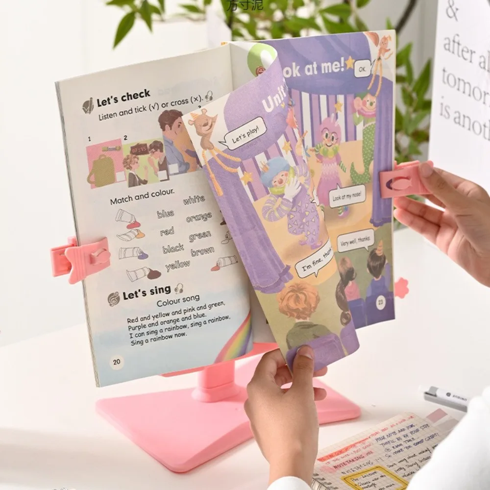 

Adjustable Angle Lifting Landing Book Stand with Clip Extendable Reading Bookshelf Anti-slip Mat Plastic Book Holder Recipes