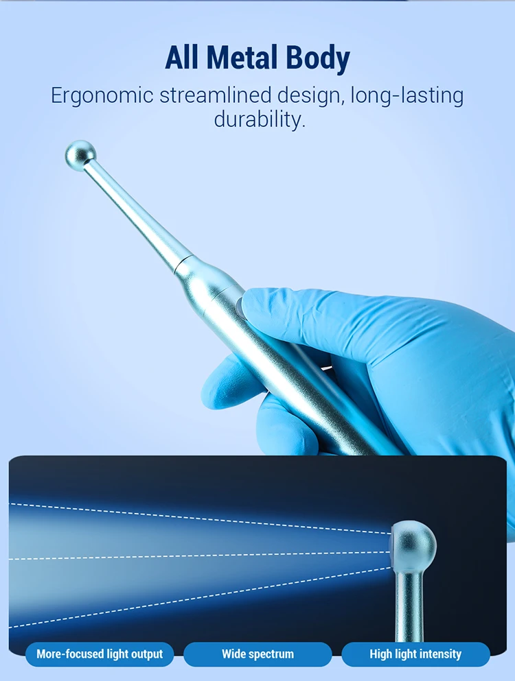 AZDENT Dental LED-Härtungslampe, kabellose Heilungslampe, Lichtintensität 800–2300 mW/cm2, 1 Sekunde Aushärtung, 10 W, Hochleistungs-Zahnmedizinwerkzeug – Detail 2