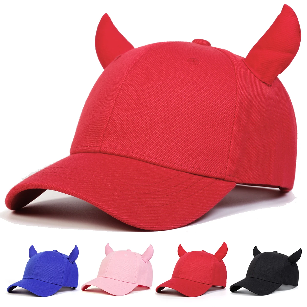 Unisex Personalized Bull Horn Baseball Caps Spring Autumn Outdoor Adjustable Casual Hats Sunscreen Hat