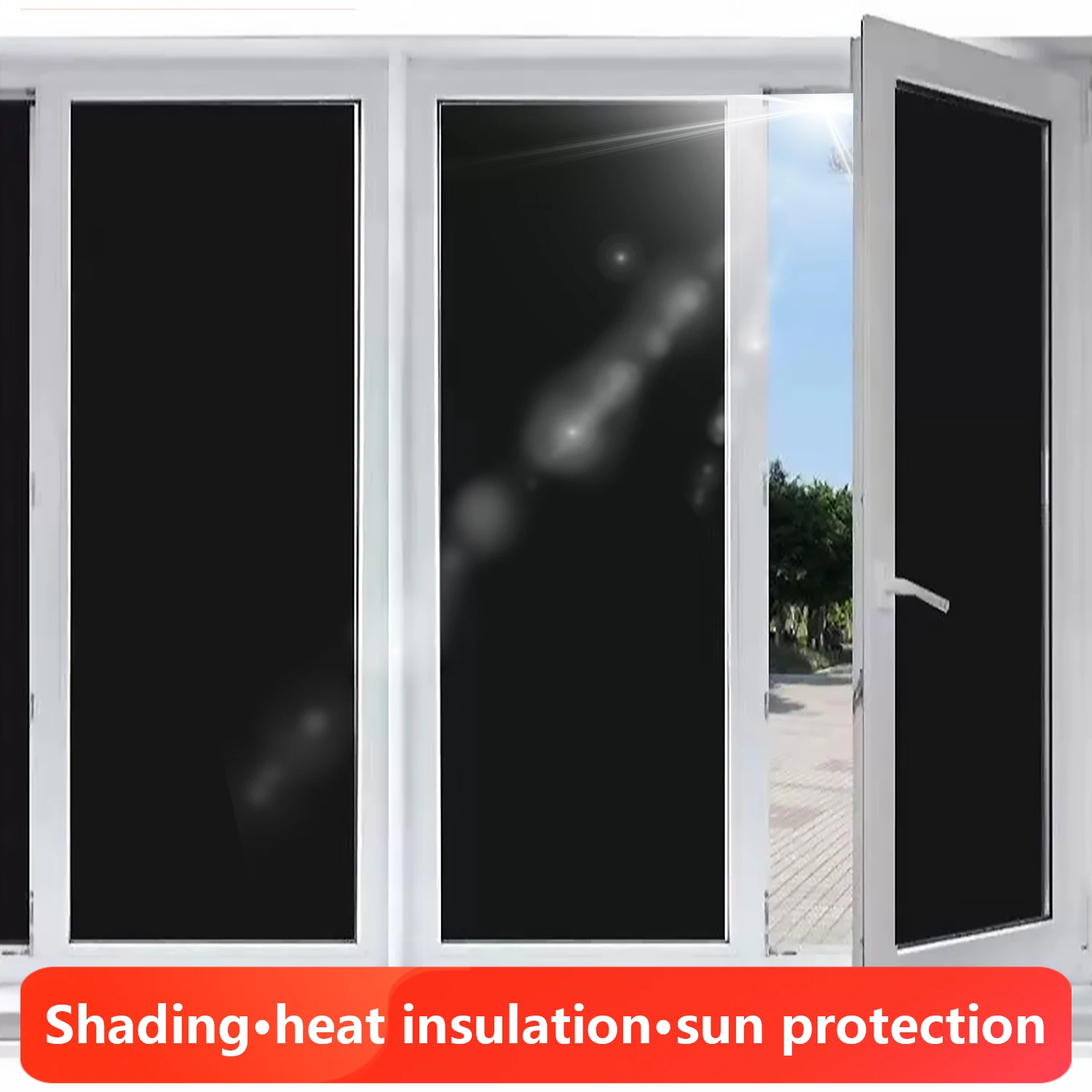 100% Verdunkelungsvorhänge, selbstklebender Sonnenschutz und Sonnenschutzstoff für den Haushalt, tragbar, ohne Bohren, einfach zu installieren.