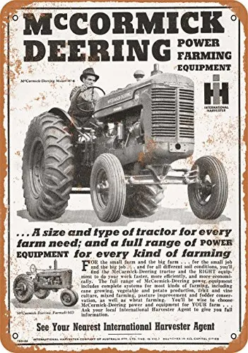 1p Metal Sign - 1946 McCormick Deering Tractors - Vintage Look Wall Decor for Cafe beer Bar Decoration Crafts