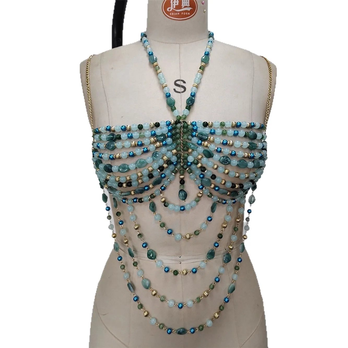 

Многоцветная цепочка для тела с искусственным жемчугом в европейском и американском стиле, регулируемый многослойный многослойный топ для горячих девушек