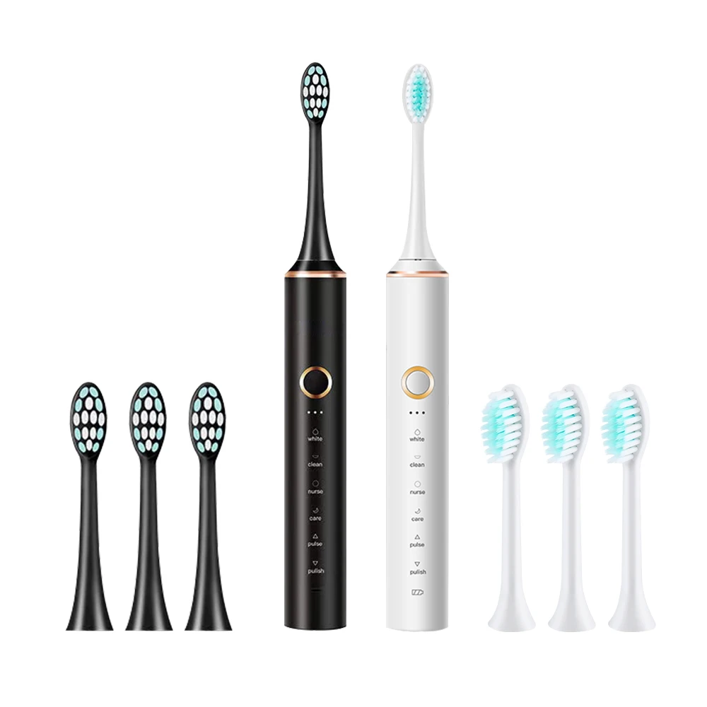 IPX7 Adult Timer Oral Cleaning Whitening Teeth Brush Soft Bristle Sonic Electric Toothbrush