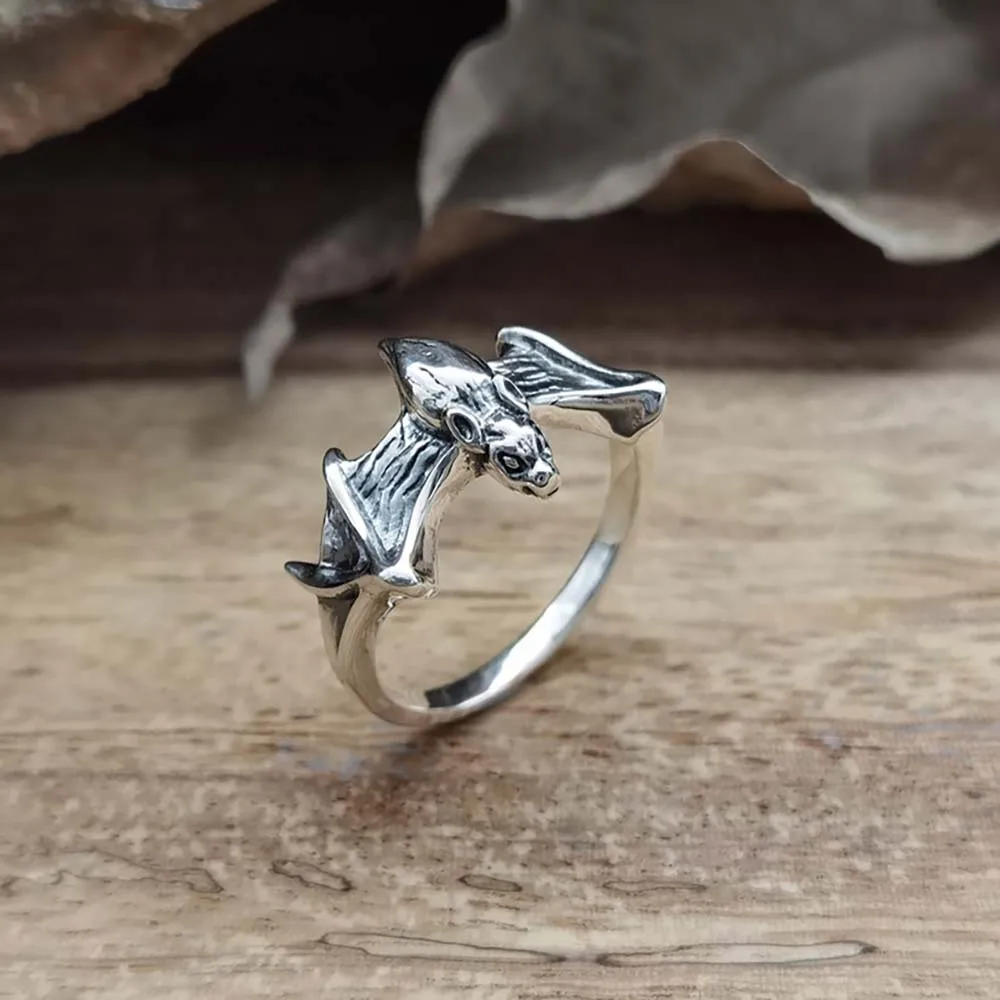 Fledermaus Fingerringe für Frauen Vintage Nische Design einfache personal isierte Öffnung verstellbare Ring Männer Accessoires Party Geschenke Schmuck