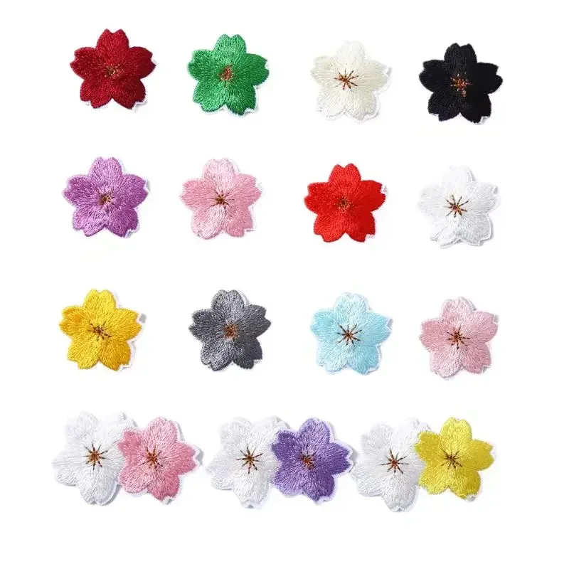 500pcs/Lot Small Cherry Sakura Embroidery Patch Shirt Dress Skirt Hair Underwear Bra Clothing Decoration Craft Diy Applique