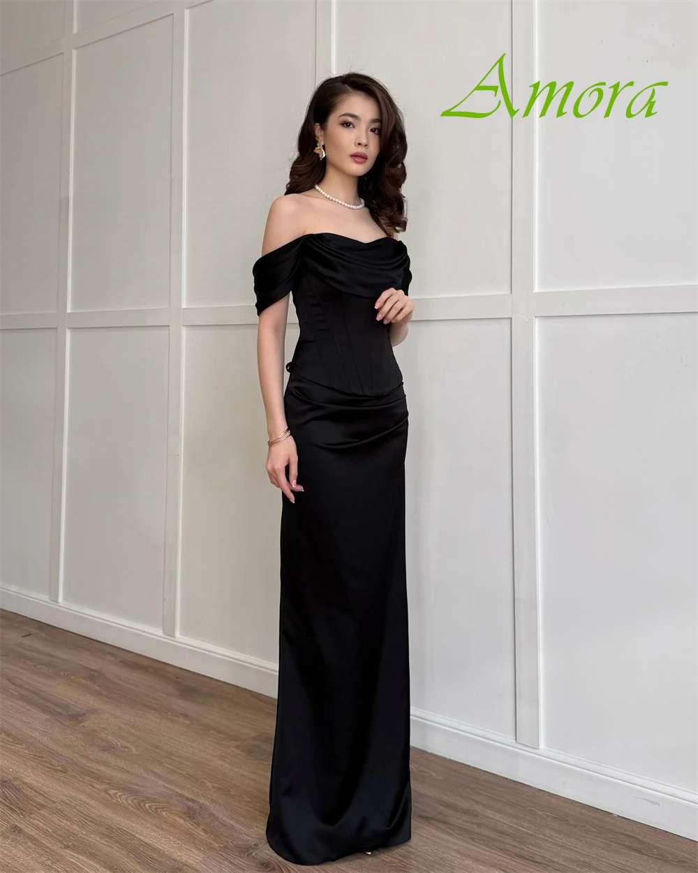 

Customized Graceful Boat Neck Evening Dress and Classic Satin Special Occasion Gowns and Temperament Short Sleeves Prom Dresses
